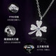 MZMZ platinum necklace for women with four-leaf clover set with moissanite PT950 platinum clavicle chain Valentine's Day birthday gift for girlfriend PT950 platinum-lucky four-leaf clover necklace