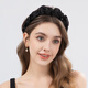 Jiaoxuefei Jiaoxuefei Luxurious high-end satin black crystal headband high cranial fold hair hole pressure headband hair accessories new style