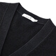 
Dancing with the wolf [100% wool] sweater for men autumn and winter fashion simple skin-friendly men's long-sleeved cardigan sweater 001 black M 170/88A