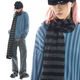 Yuan Lexen mid-length punk dark versatile European and American ripped autumn and summer sweater for women couple striped loose niche sweater new dark gray one size