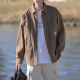 迪伽达 衬衫男士外套春夏季新款斜纹抗皱文艺风工装宽松休闲衬衣女 WXFFS-C71棕色 XL