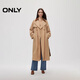 ONLY Autumn Elegant Commuting Style Lapel Straight Mid-length Windbreaker Jacket for Women|124336015 E10 Bison Brown M (165) 84A