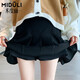 Miduli maternity short skirt spring and autumn outer skirt autumn pleated skirt A-line skirt spring, summer and autumn small maternity wear winter wear black L