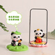 Qile birthday gift for women cute panda mobile phone holder desktop ornaments Teacher's Day souvenir for boyfriend work station decoration Panda mobile phone holder (relax)