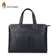 Hush Puppies Briefcase Men's First Layer Cowhide Thin Laptop Bag Business Large Capacity Fashionable Father's Day Gift for Boyfriend