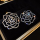 Fat Donglai's same style, high quality, camellia brooch, sweater brooch, women's brooch, design, niche and delicate, silver - sparkling diamond rose brooch