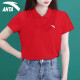 Camiseta de manga corta Anta para mujeres 2022 Summer Nueva camisa de solapa transpirable suelta Running Fitness Silk Silk Ropa de secado rápido Camiseta a media manga al aire libre Sportswear informal -4a14066 Classic Red XS/155
