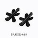 Bosiya Korean style flower hairpin for women, duckbill clip with diamond side clip, elegant and versatile side bangs hairpin headdress, black pair