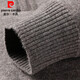 Pierre Cardin Men's Autumn and Winter Wool Sweater Half-High Zip Collar Thick Pure Wool Sweater Men's 100% Wool Thickened Bottoming Shirt