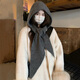 Muchiston Korean style ins hat scarf one-piece warm knitted hat for women winter ear protection balaclava woolen hat for men gray one size