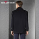Seven brand cashmere woolen coat men's mid-length winter thick style business daddy wool coat warm winter coat black XL 180/96A
