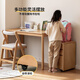 Genji Muyu solid wood study table large desktop simple desk primary school student writing desk study room home desk (Beech) 1 meter desk