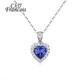 CAJJ Francois Tanzanite necklace for women, heart-shaped pendant, 18k gold inlaid with diamonds, colorful gemstone necklace, jewelry and gemstone jewelry, heart-shaped necklace