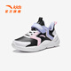 Anta Children's Sneakers for Girls's Shoes for Automne, New Velcro Leather Face Windproofing Soft Soed Chaussures, noir / Anta White / Pool Blue-2 35 pieds de longueur d'environ 22 cm