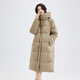 Xue Zhongfei's new versatile and fashionable soft puff mid-length women's down jacket is warm and cold-proof, fashionable and skin-friendly, khaki color|7101 S 160/84A