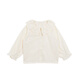 YOUGE Infant 2024 new long-sleeved French sweet shirt spring lapel ruffle top trendy off-white 66 cm