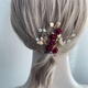 Qimei Lianxi's mother-in-law's hairpin hairpin wedding banquet mother's red festive hairpin hairpin back of the head tassel edge clip one red rose edge clip