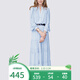 Meetmetro Mayer French Fairy Dress для женщин 2025 Осенью Новое высококачественное темперамент чистый и сексуальный платье для юбки Длинная юбка светло-голубая [Spot] M