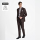 Callisto 100% sheep wool spring and autumn business casual suit trouser suit brown brown 170B suit 46B