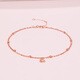 Saturday Fuhong 18K gold anklet cute cat color rose gold anklet birthday gift C088915 20+3cm
