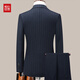 Red bean suit men's suit two-piece professional business formal wool suit men's groom's companion wedding dress office workwear blue M 170