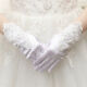 Xi Ning 2020 Bridal Wedding Gloves Lace Red White Wedding Gloves Wedding Gloves Short Long Satin Gloves Red Gloves Lace (Short Style)