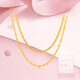 WSAY-Gold covered silver necklace water wave chain gold yellow chain 999 pure gold women's clavicle chain Chopard chain hanging counter GSP0011-2 water wave chain chain length about 1