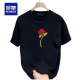 Romon kurzärmeligte T-Shirt für Männer und Frauen Paare tragen trendige runde Hals gedrucktes T-Shirt Cotton Einfach lose, vielseitig halbärmelig.
