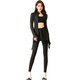 Aimengniao Yoga Wear Suit Women's 2025 New Pilates Fitness Clothing Three-piece Set Running Jacket Sports Skirts Three-piece Set/Xingyao Black+Black+Black 1 M