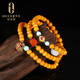 OUCERNY Beeswax Duobao DIY Bracelet Multi-turn Single Circle New and Old Honey Green Pine Southern Red Silver Decoration White Jade Chinese Valentine's Day Gift A3556 (can be wound around three times)
