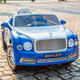 Geleeo children's electric car Bentley four-wheel baby toy car can sit in electric car children's birthday gift blue four-wheel drive remote control + leather seat + soft wheels four-wheel drive