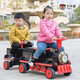 Haolaixi little train baby electric car four-wheel male and female baby can sit on the stroller children's toy cartoon rechargeable car four-wheel drive black and red + 1 car remote control + 2 sets of 12V10 large batteries + early education