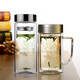 Fuguang 320ML+320ML double-layer multi-purpose tea cup heat-resistant glass cup with handle water cup (2 pieces)