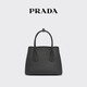 PRADA/Prada Gift Women's Double Saffiano Leather Mini Handbag Black