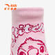 ANTA Children's Socks Girls' Comfortable, Breathable and Versatile Cartoon Printed Socks Deodorant Socks 1 Pair Pink M Recommended for 5-7 years old