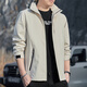 Jeanswest Spring and Autumn Charge Jacket Men's New Men's Loose Hooded Removable Jacket Men's Windproof Work Top 6628 Light Gray 4XL Size (166-175Jin[Jin Equal to 0.5kg])