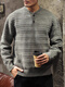 Oyati Henry collar button-up sweater for men in autumn and winter 2024 new inner layering shirt jacket winter loose woolen clothes gray green M M100-130Jin Jin is equal to 0.5 kg