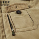 
Jeep (JEEP) Jeep Cotton Clothes Men's Mid-Length Winter Plus Fleece Thickened Removable Inner Boat Hooded Jacket Large Size New Multi-Bag JC0089 Khaki L