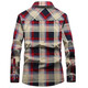 
JP autumn men's plaid long-sleeved shirt casual shirt 1592 red M (110Jin[Jin equals 0.5 kg]-125Jin[Jin equals 0.5 kg])