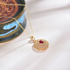 COASZE ruby necklace women's 18k gold diamond inlaid colored gems in stock one item one certificate ruby necklace