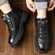 
Sanlitai large-size cotton shoes winter plus velvet Martin boots men's wool short boots Northeast outdoor snow boots leather dad men's shoes 15867 black 39
