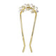 Zuoou U-shaped hairpin pearl hairpin metal leaf comb French style hairpin ball head fork comb hairpin U-shaped hairpin for women leaf style