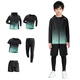 Allen Burton children's sports suit boys' badminton suit basketball tights training suit quick-drying base running clothes for girls five-piece black and green quick-drying four-season match S (recommended 130-140cm 60-80Jin Jin equals 0.5 kg)