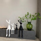 
Sitting long-eared rabbit ornaments Cute good rabbit ornaments Internet celebrity cartoon long-eared sitting rabbit sculpture living room electric black 28cm 9928cm