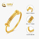 China Gold (CHINA GOLD) push-pull gold ring women's foot gold closed single ring ancient method glossy birthday gift for girlfriend and wife gold weight about 1.2g push-pull gold ring