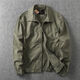 
Ranwei Ferre American casual jacket men's spring and autumn thin style middle-aged and young workwear versatile simple lapel top Military green-13068 2XL Recommended 160/180Jin [Jin equals 0.5 kg]