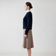 AQUASCUTUM/雅格狮丹冬季新款女士保暖纯山羊绒休闲针织衫Q4867W0041 深蓝39 M
