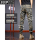 Jeep Spirit Summer Cotton Camouflage Overalls für Männer lose gerade Bindungshosen Spring Trendy Marke High-End American Casual Long Hosen 691b dunkelgrüne Tarnung 28