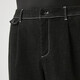 
K-Boxing men's casual micro-elastic silhouette loose straight jeans FQRT1509 black 35