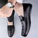 Fugui Bird Men's Shoes Summer Toe Cowhide Casual Casual Crocodile Patter